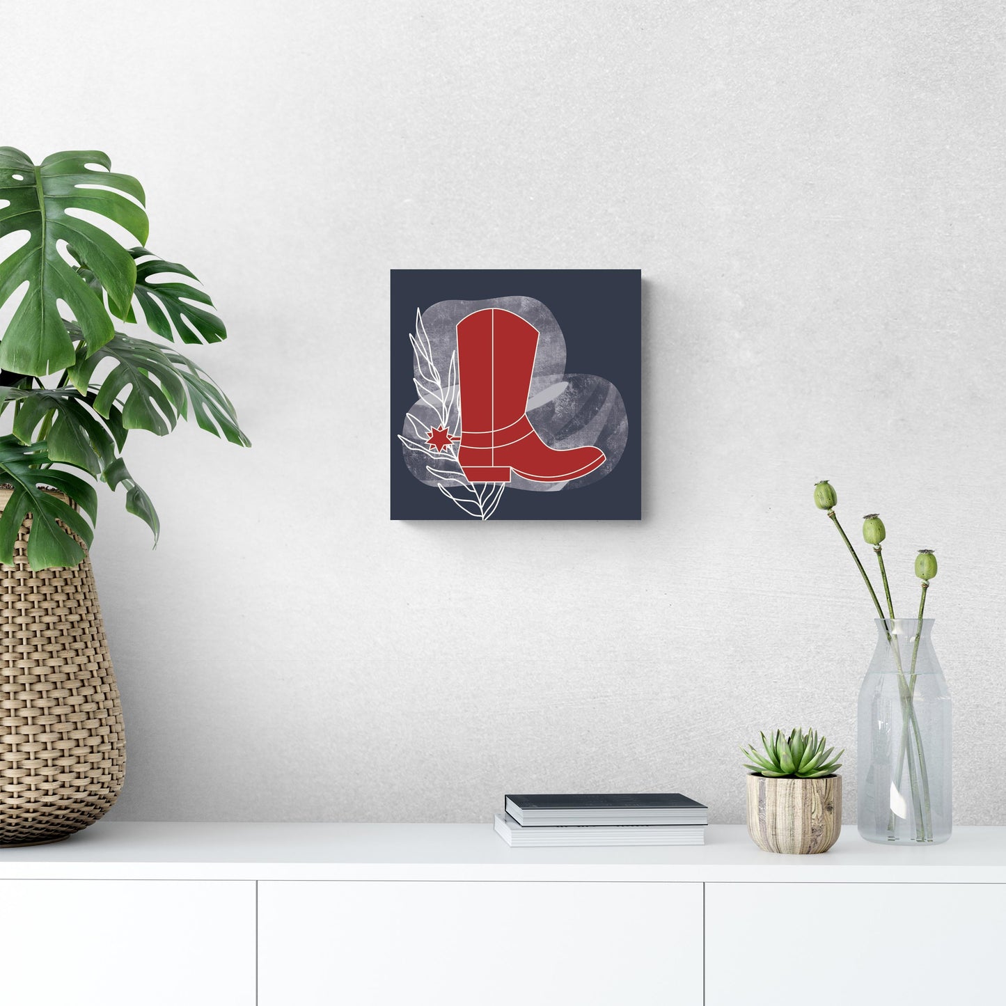 Modern Minimalist Texas Colors Boot | Wood Sign | Eaches | Min 2