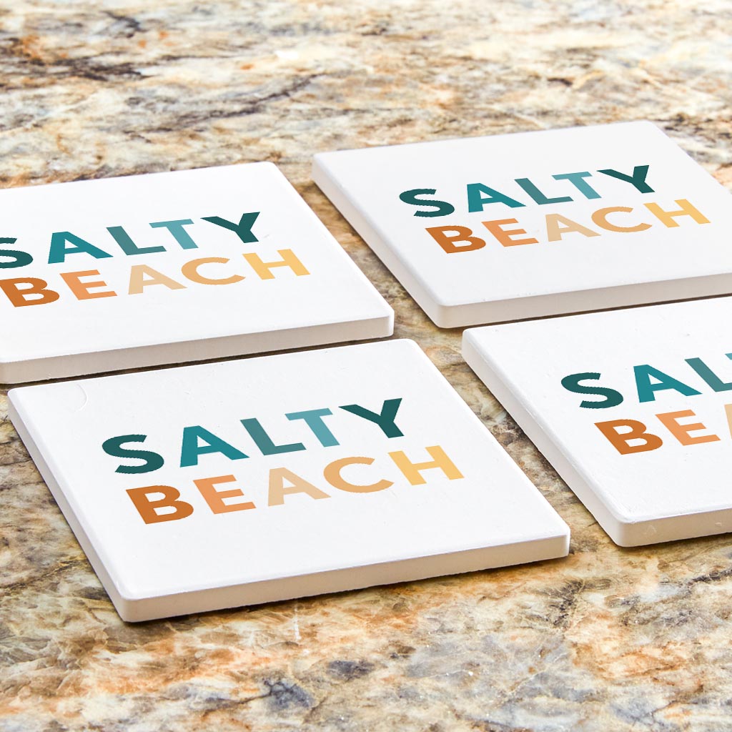 Salty Beach | Absorbent Coasters | Set of 4 | Min 2