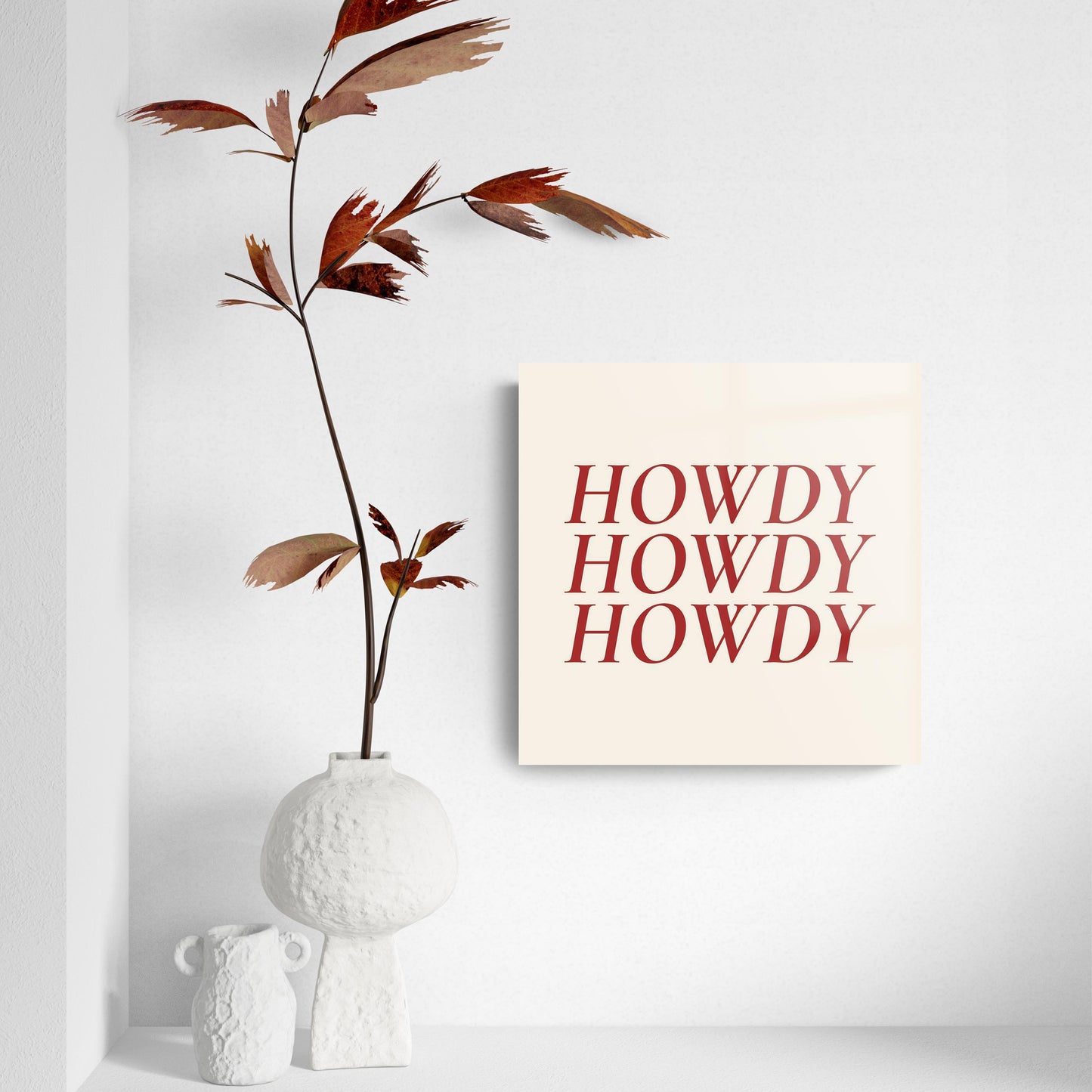 Modern Minimalist Texas Howdy | Hi-Def Glass Art | Eaches | Min 2
