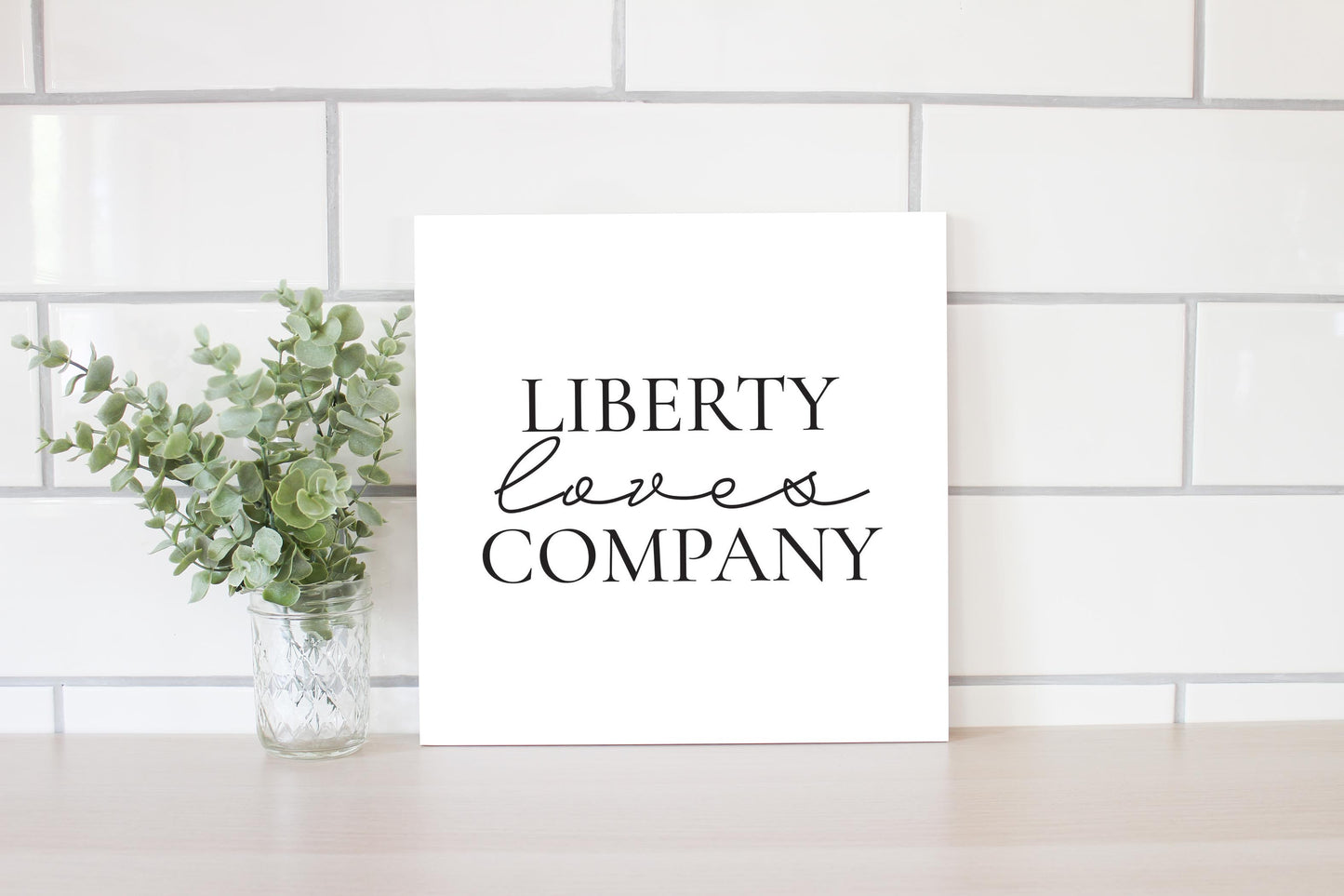 Minimalistic B&W Pennsylvania Liberty Quip | Wood Sign | Eaches | Min 2