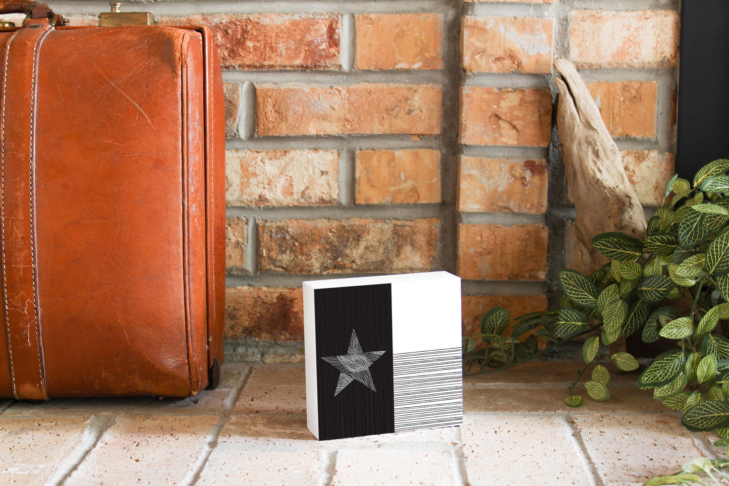 Modern Texas State Flag Abstract Lines | Wood Block | Eaches | Min 4