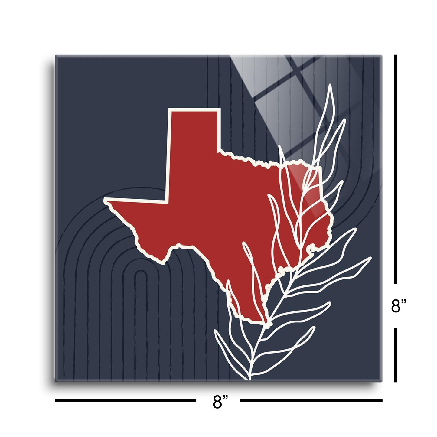 Modern Minimalist Texas Colors Shape Leaf | Hi-Def Glass Art | Eaches | Min 2
