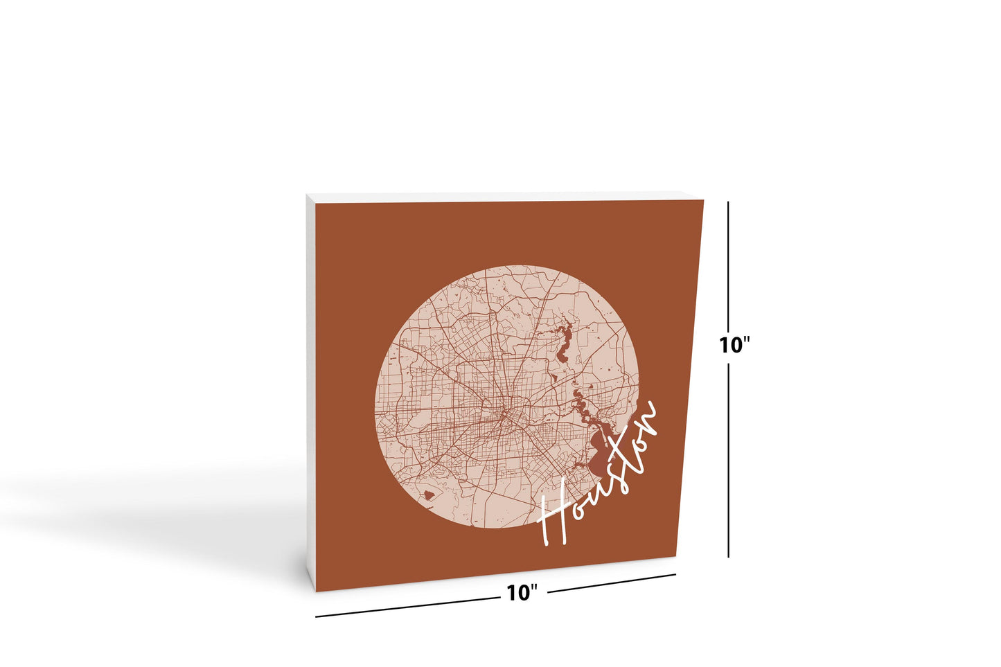 Modern Minimalist Houston Texas Map | Wood Block | Eaches | Min 2