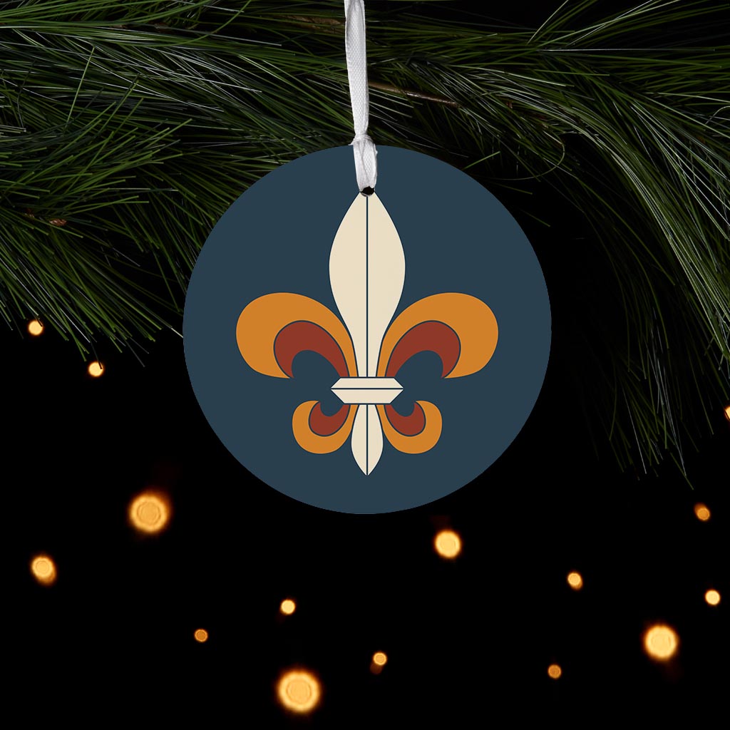 Modern Minimalist Louisiana Colorful Fleu De Lis| Wood Ornament | Eaches | Min 6
