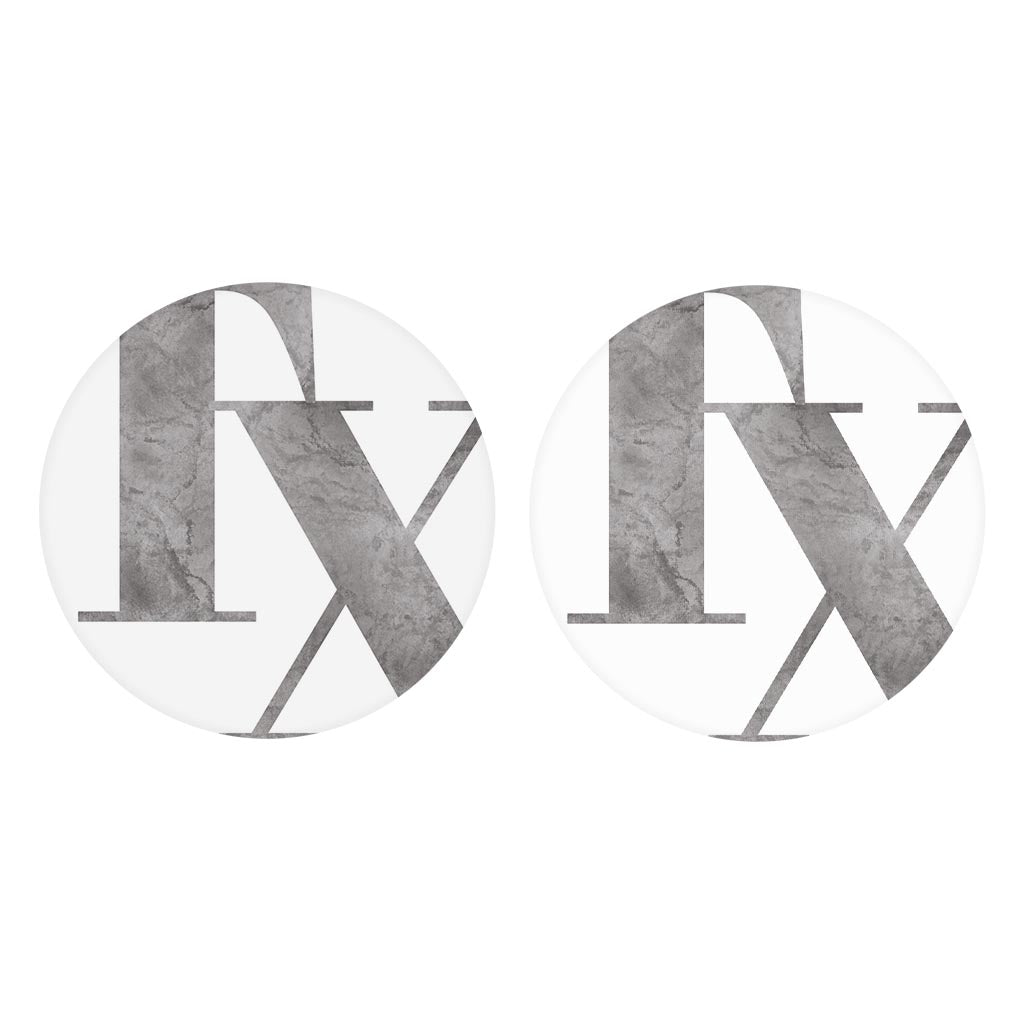 Modern White Texas Initials| Absorbent Car Coasters | Set of 2 | Min 4