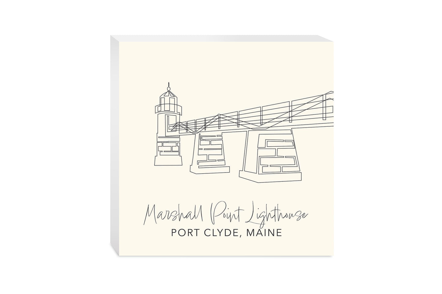 Cream Marshall Point Lighthouse | Wood Block | Eaches | Min 2