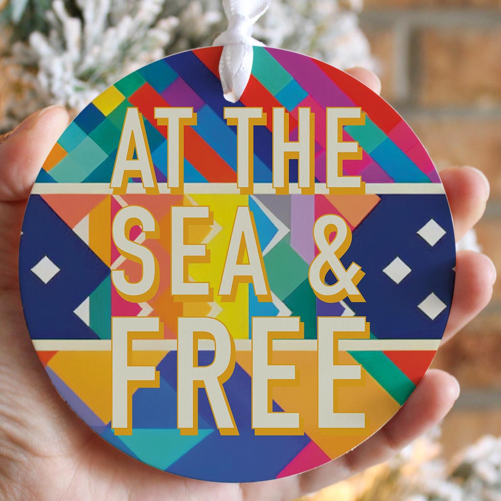 At The Sea Free | Wood Ornament | Eaches | Min 6