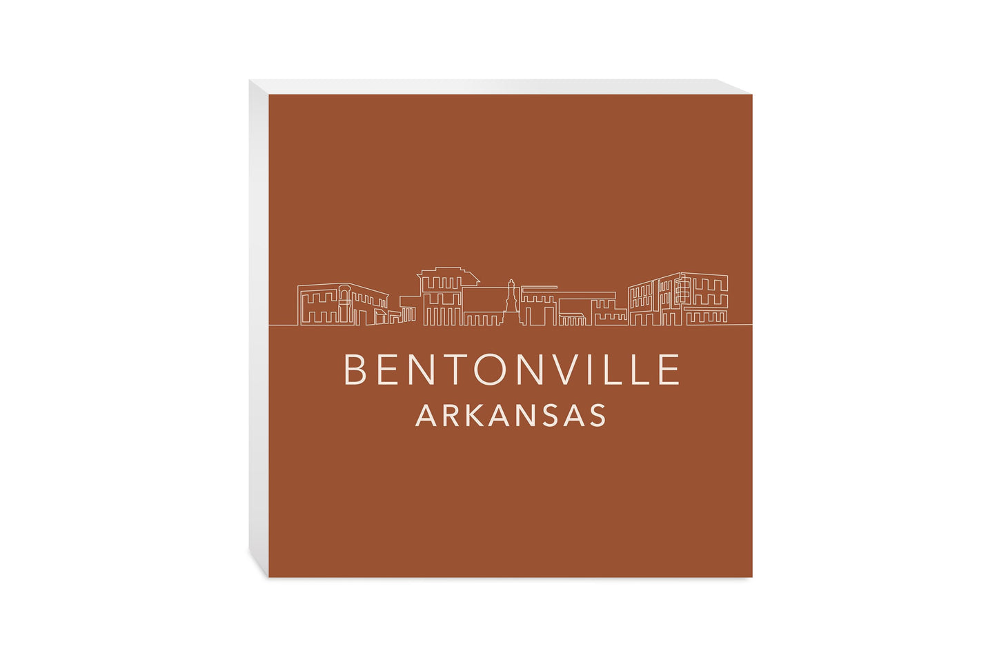 Modern Minimalist Arkansas Bentonville Skyline | Wood Block | Eaches | Min 2