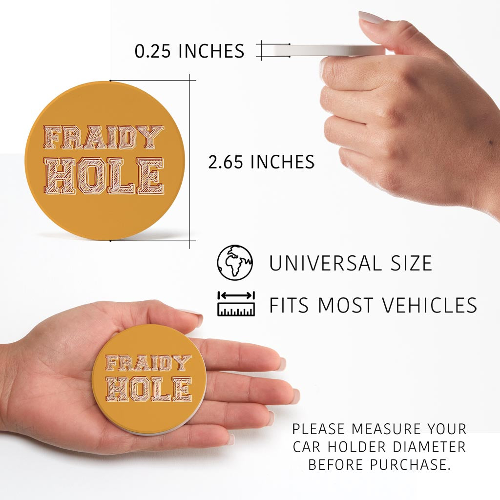 Modern Minimalist Oklahoma Fraidy Hole| Absorbent Car Coasters | Set of 2 | Min 4