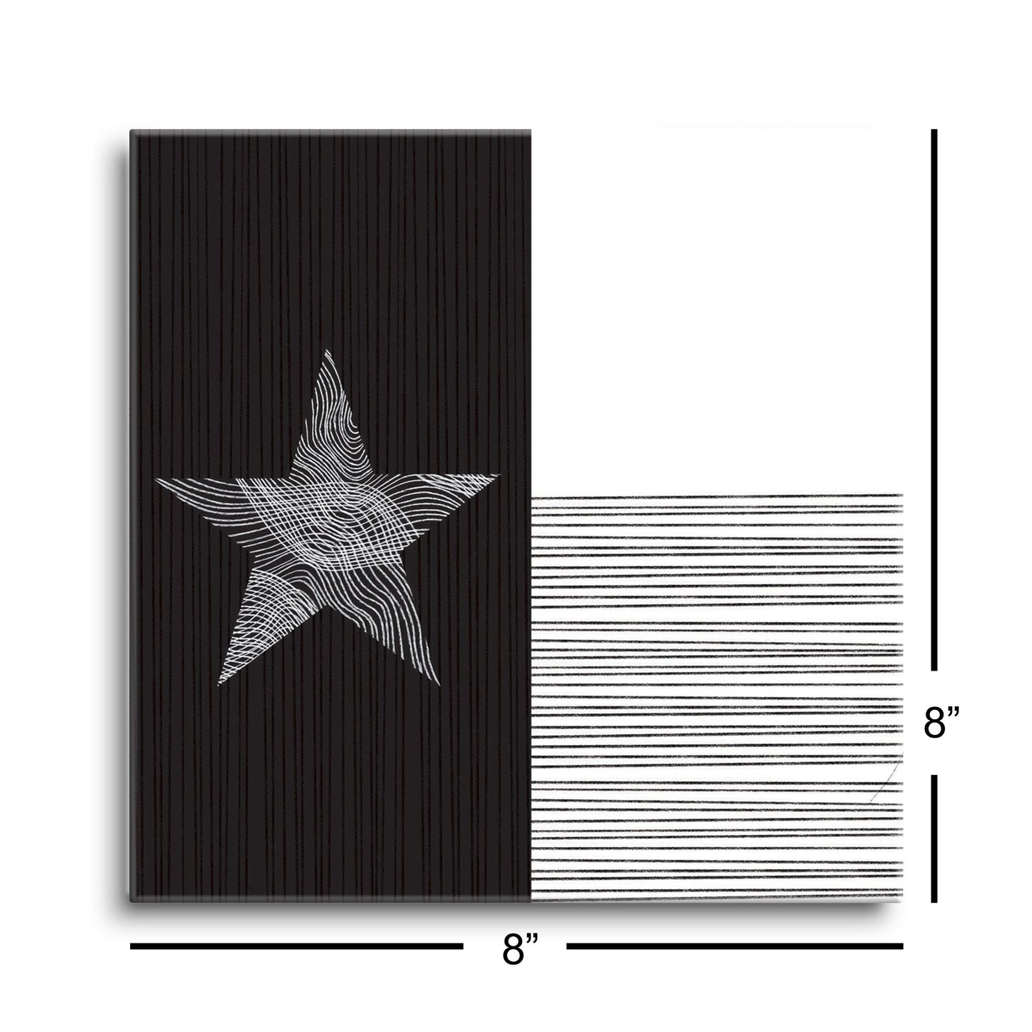 Modern Texas State Flag Abstract Lines | Hi-Def Glass Art | Eaches | Min 2