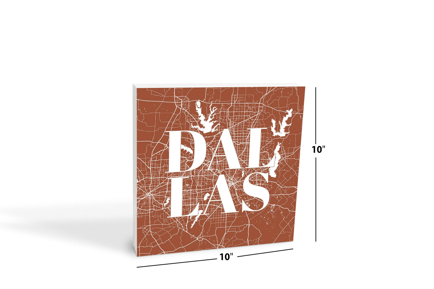 Modern Minimalist Dallas Texas Map | Wood Block | Eaches | Min 2