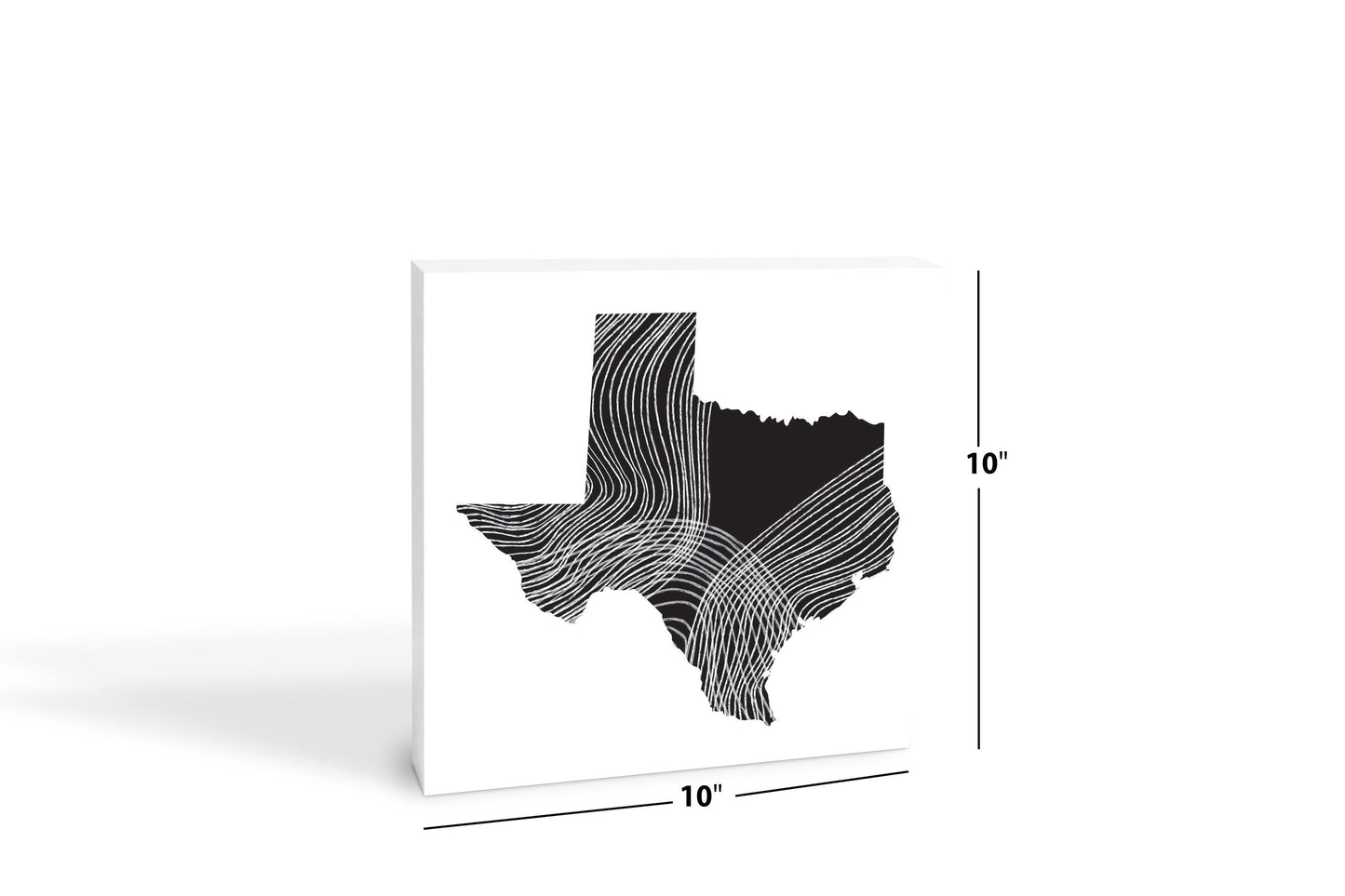 Modern Texas State Shape With Fluid Lines | Wood Block | Eaches | Min 2