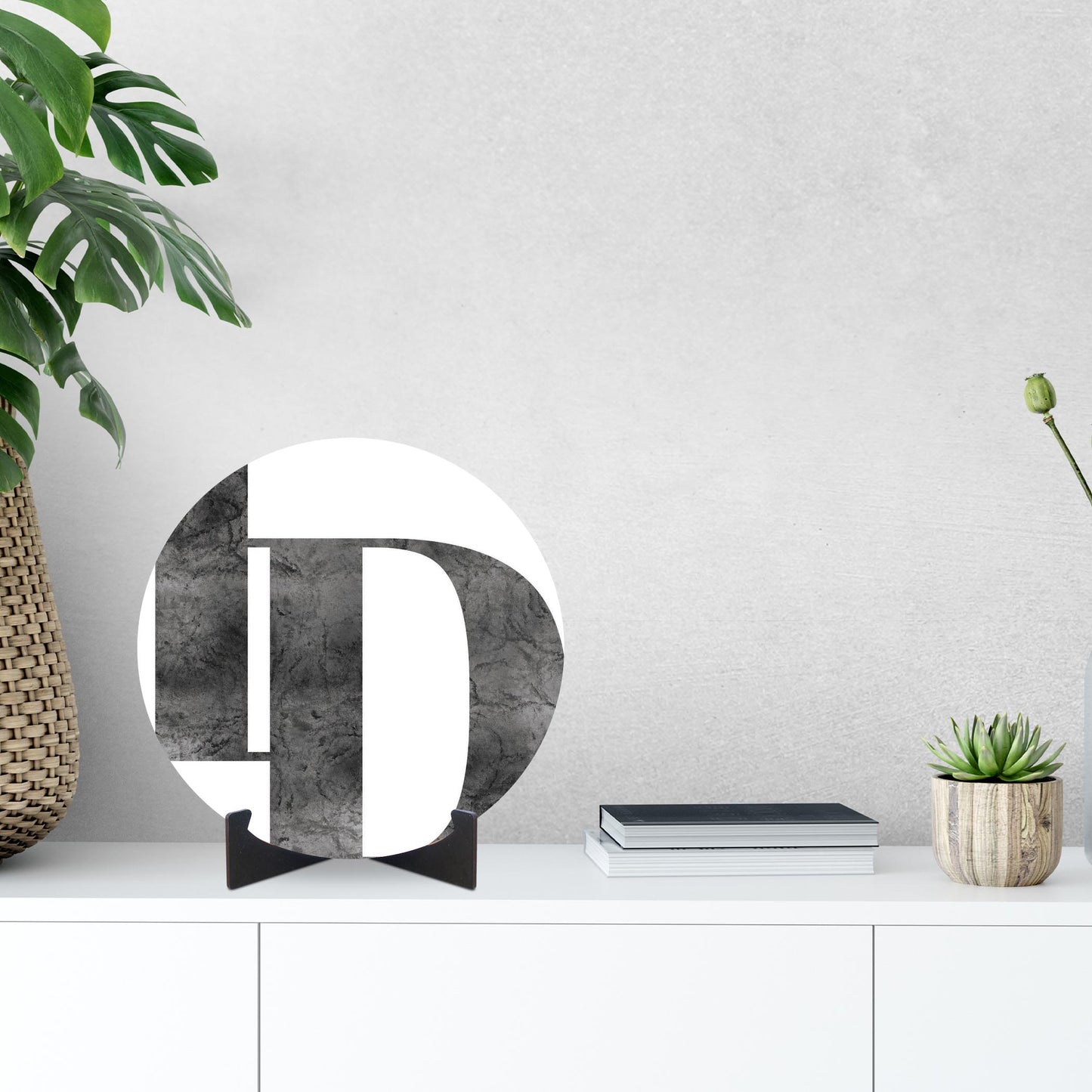 Minimalist B&W Idaho White Initials | Wood Sign | Eaches | Min 1