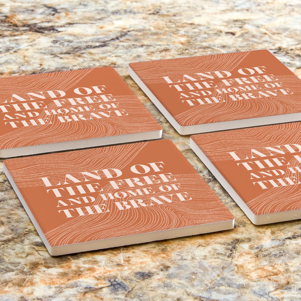 Modern Minimalist New York Free Brave | Absorbent Coasters | Set of 4 | Min 2