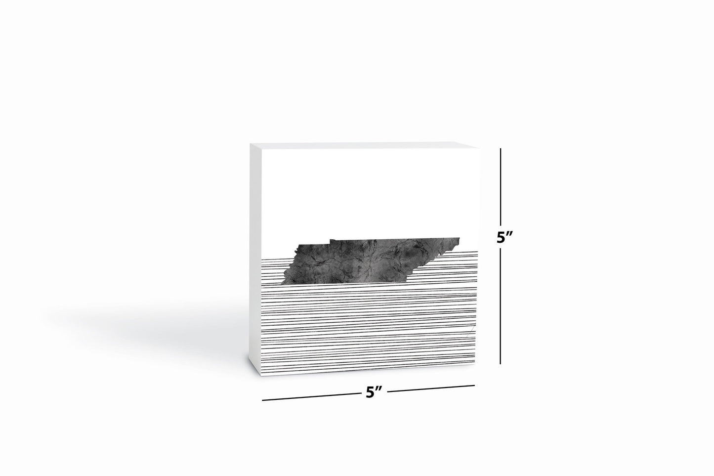 Minimalist B&W Tennessee State With Straight Lines | Wood Block | Eaches | Min 4