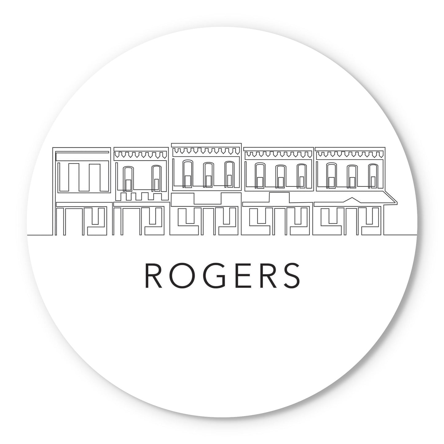 Minimalist B&W Arkansas Rogers Skyline | Wood Sign | Eaches | Min 1