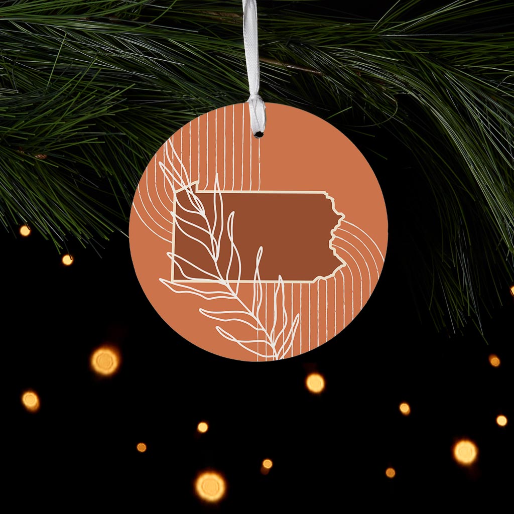 Modern Minimalist Pennsylvania State Leaf| Wood Ornament | Eaches | Min 6