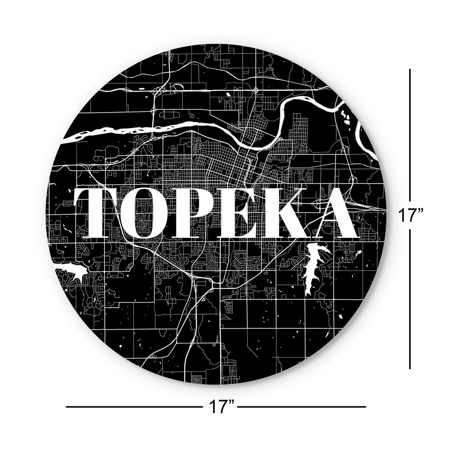 Minimalist B&W Kansas Topeka Map | Wood Sign | Eaches | Min 1