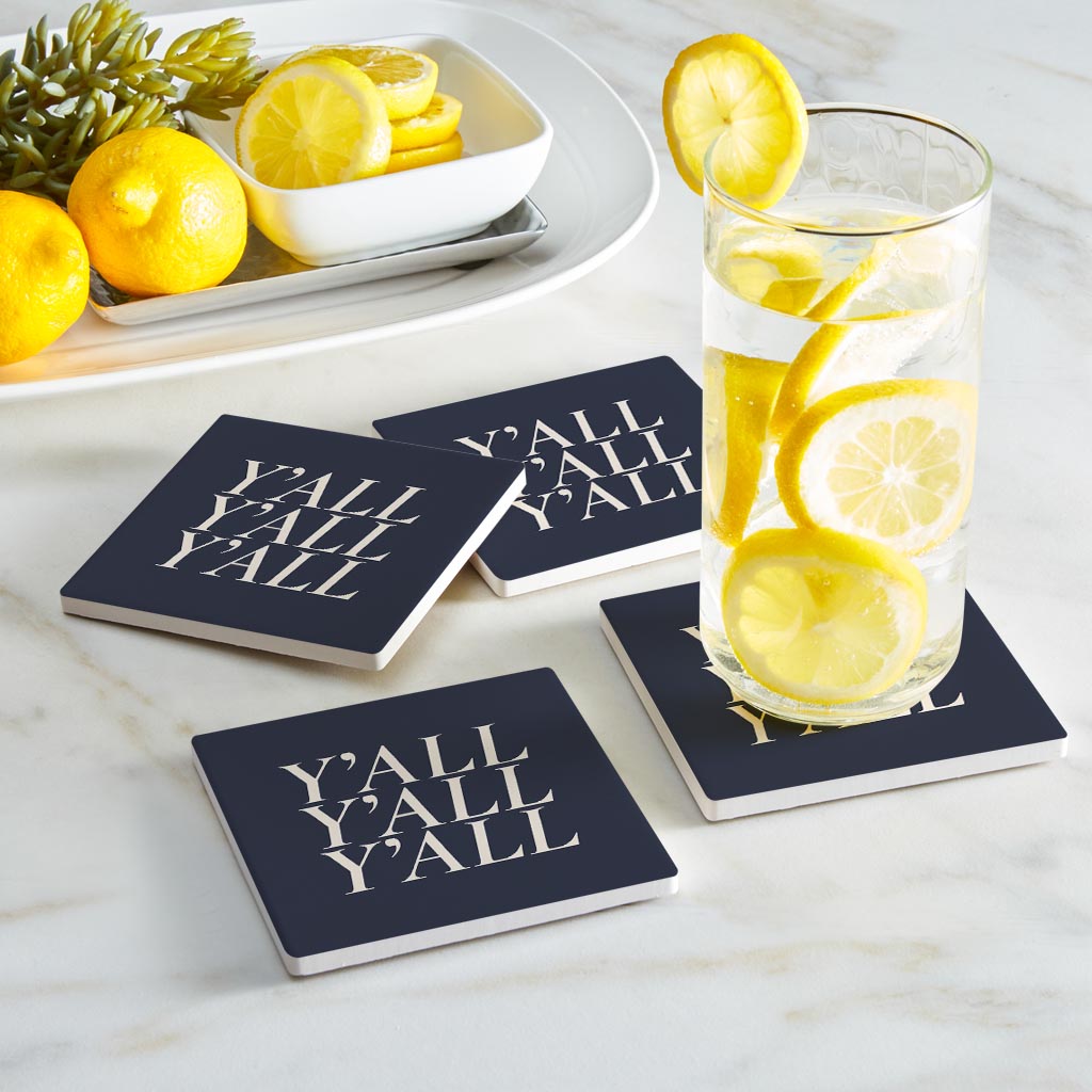Modern Minimalist Texas Yall | Absorbent Coasters | Set of 4 | Min 2