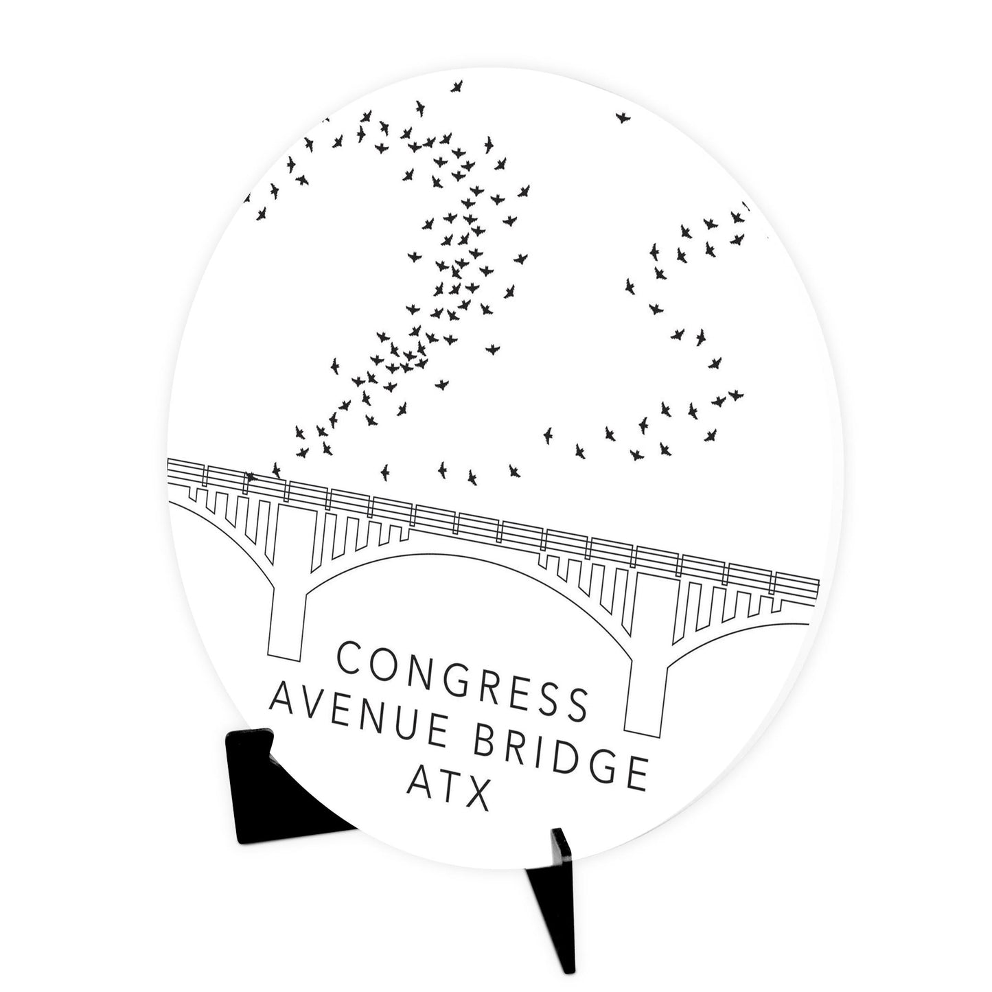 Minimalist B&W Texas Austin Congress Avenue Bridge | Wood Sign | Eaches | Min 1