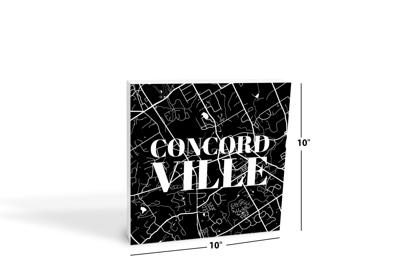 Minimalistic B&W Pennsylvania Concordville Map | Wood Block | Eaches | Min 2