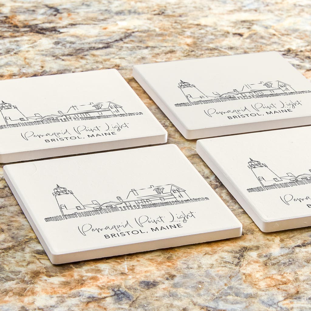Pemaquid Point Light | Absorbent Coasters | Set of 4 | Min 2