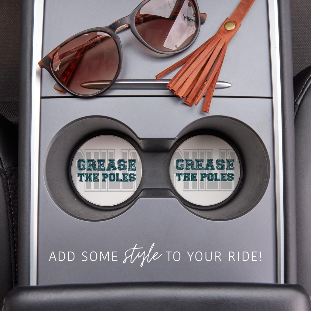 Modern Minimalist Pennsylvania Grease The Poles | Absorbent Car Coasters | Set of 2 | Min 4