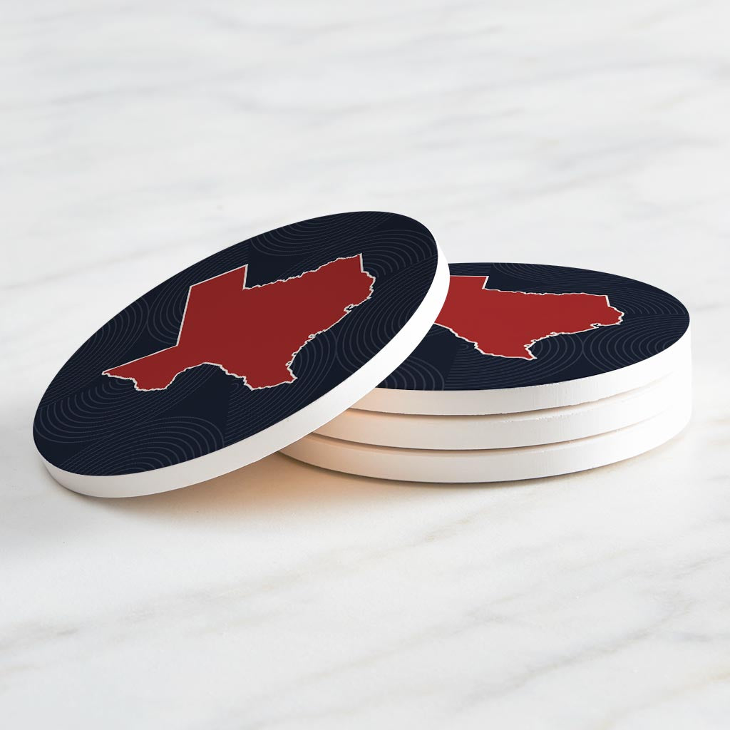 Modern Minimalist Texas Colors Shape | Absorbent Coasters | Set of 4 | Min 2