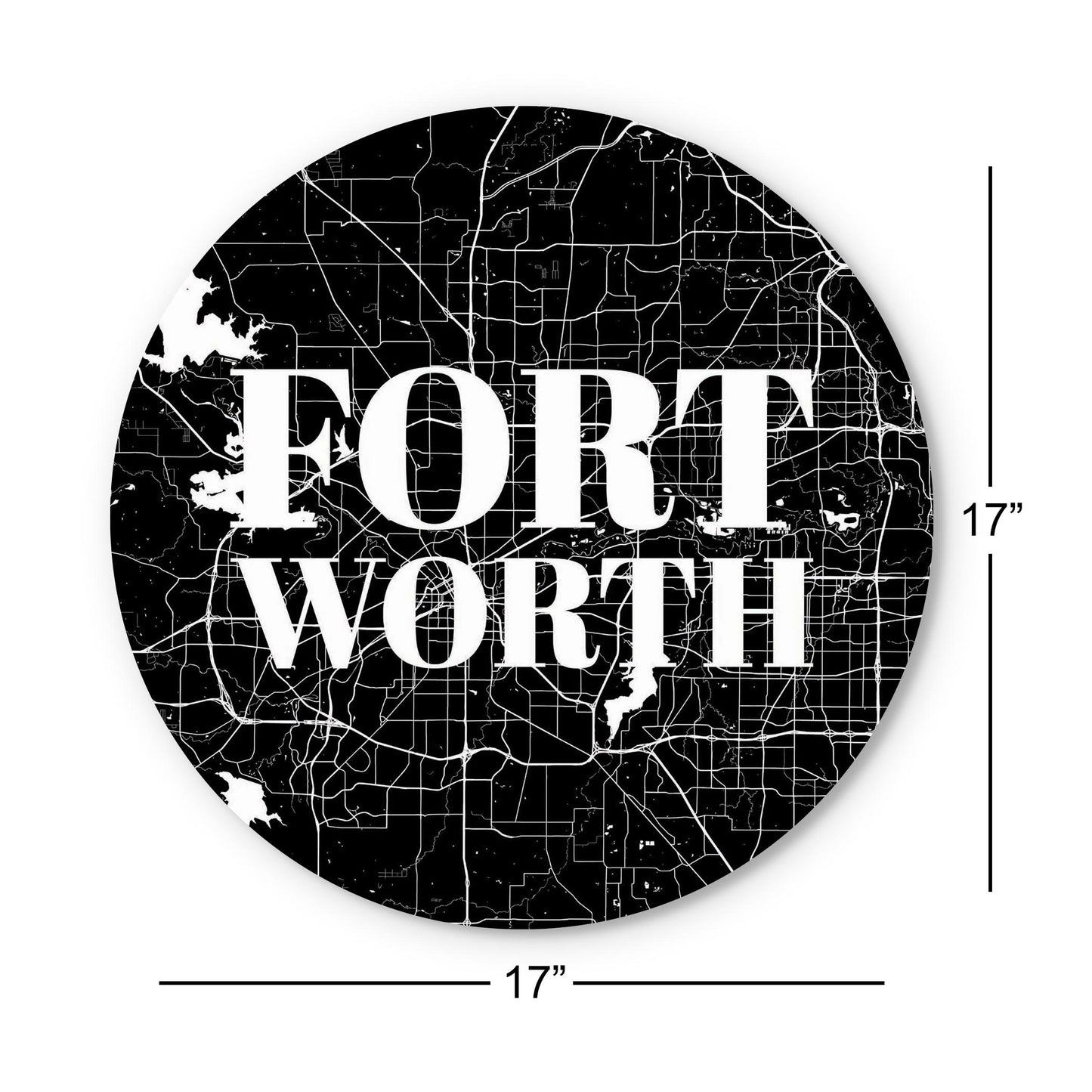 Minimalistic B&W Texas Fort Worth Map | Wood Sign | Eaches | Min 1