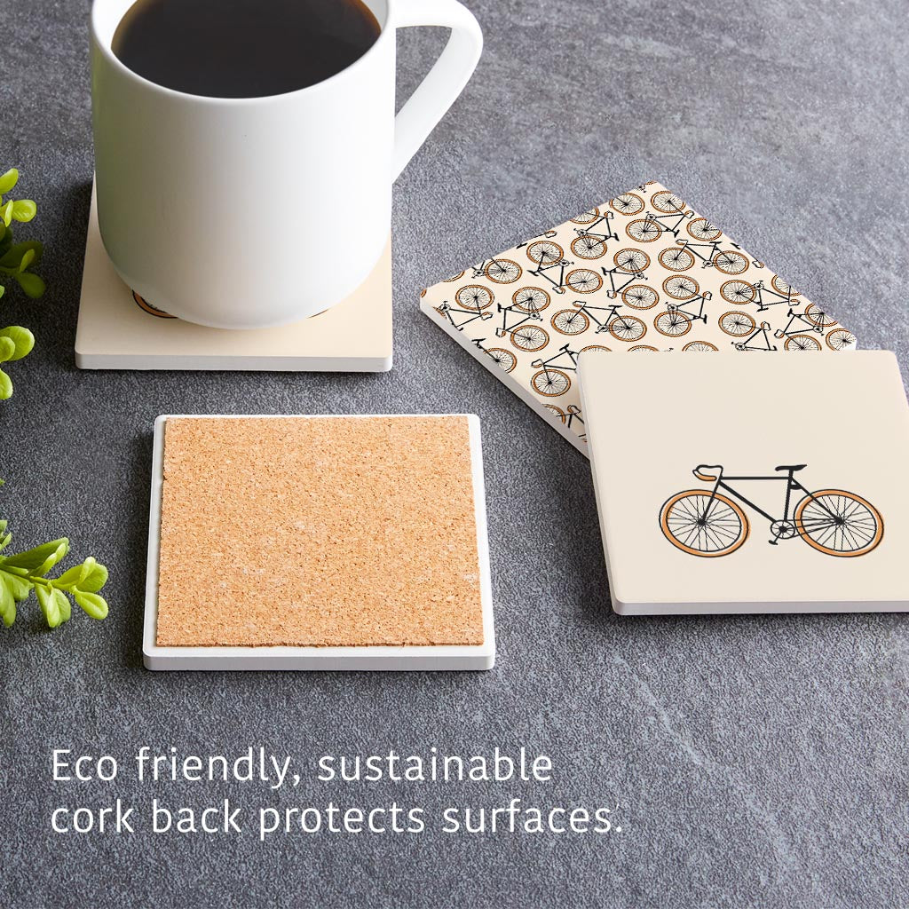 Vintage Bike With Pattern| Absorbent Coasters | Set of 4 | Min 2