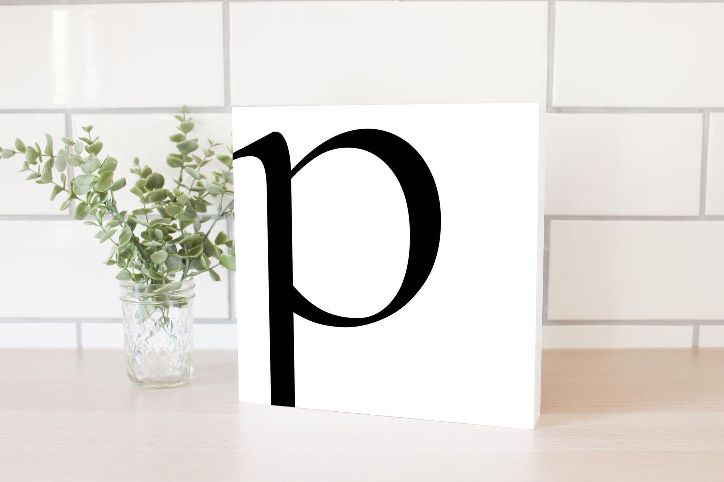 Minimal Monogram P | Wood Block | Eaches | Min 2