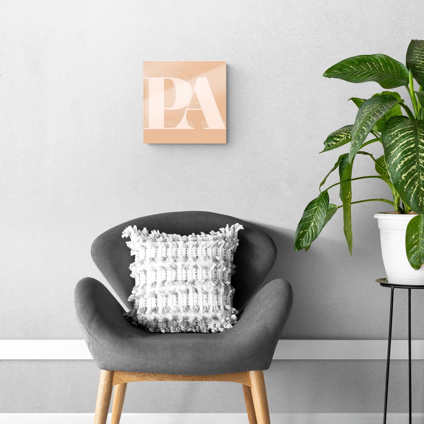 Modern Minimalist Pennsylvania Pa Initials Light | Hi-Def Glass Art | Eaches | Min 1