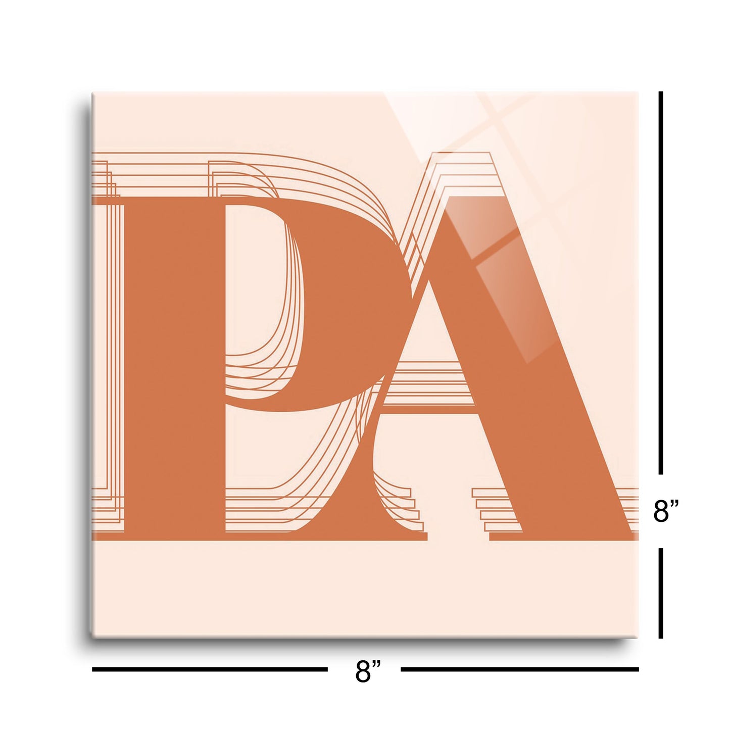 Modern Minimalist Pennsylvania Pa Initials Dark | Hi-Def Glass Art | Eaches | Min 2