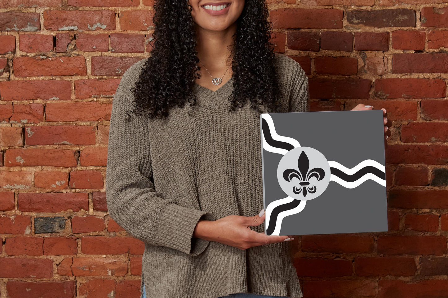 Minimalist B&W Missouri St Louis Flag | Wood Block | Eaches | Min 2