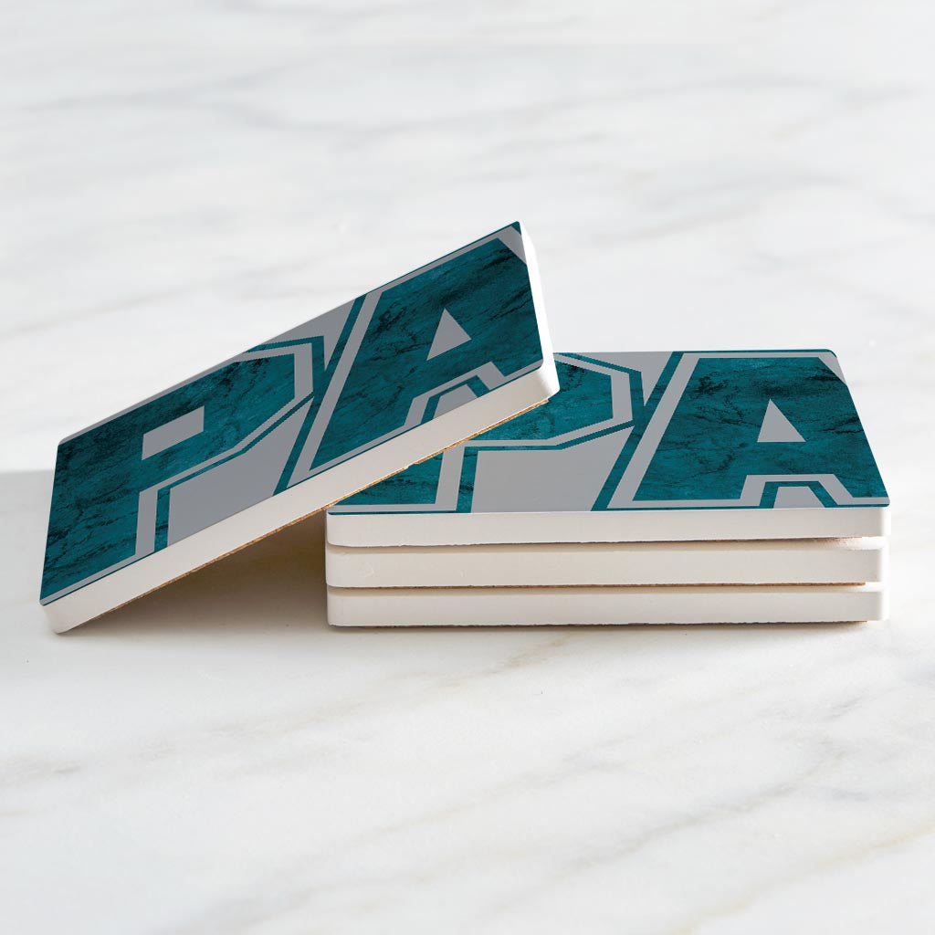 Modern Minimalist Pennsylvania Grey Initials | Absorbent Coasters | Set of 4 | Min 2