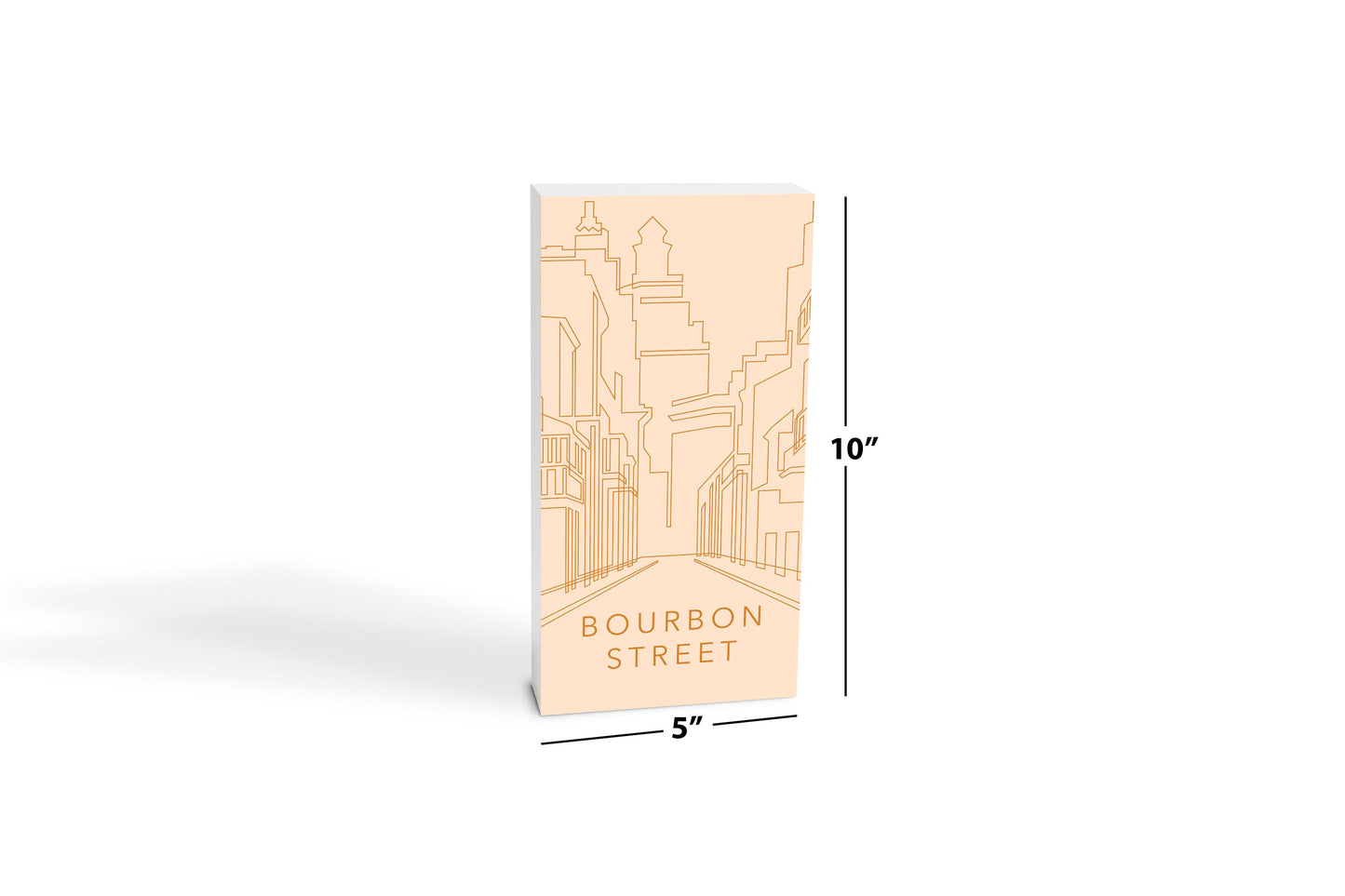 Modern Minimalist Louisiana Bourbon Street Line Drawing | Wood Block | Eaches | Min 4