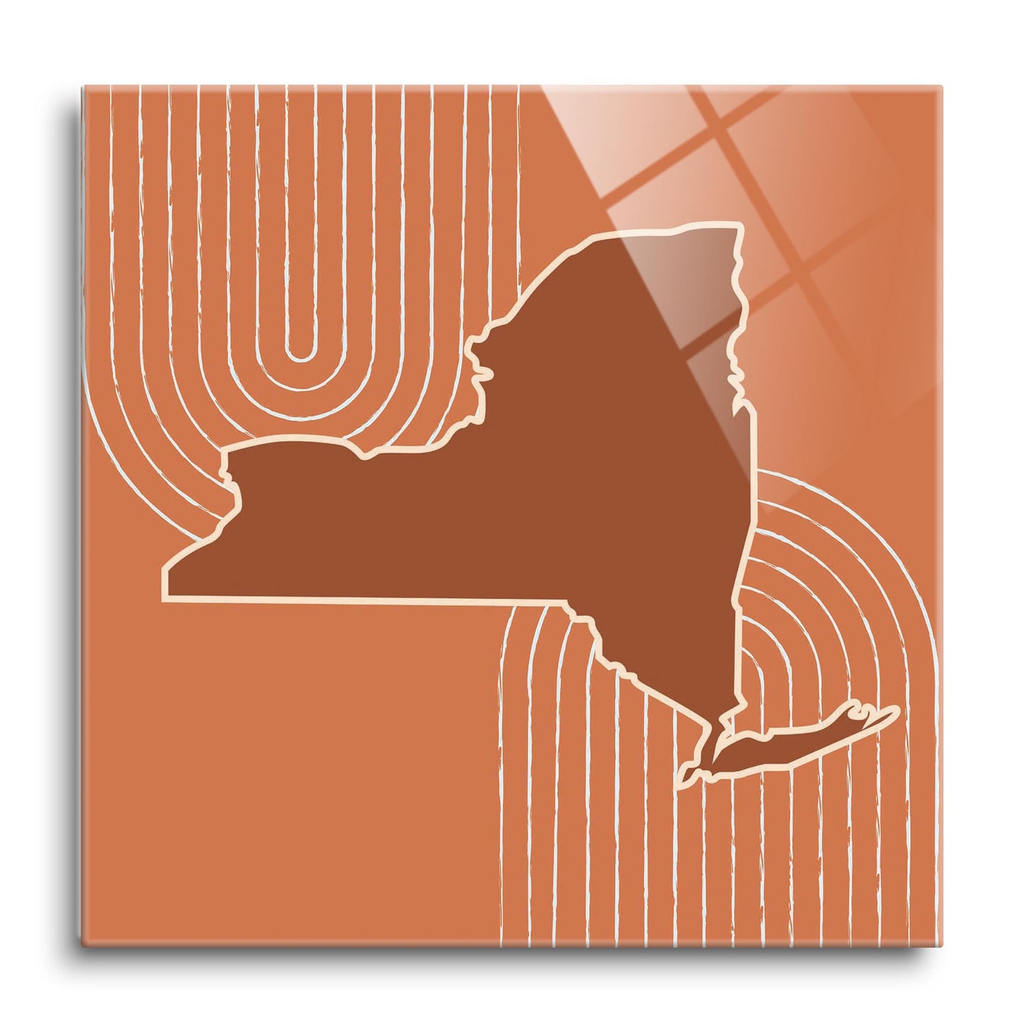 Modern Minimalistic New York Retro Thin Line | Hi-Def Glass Art | Eaches | Min 1
