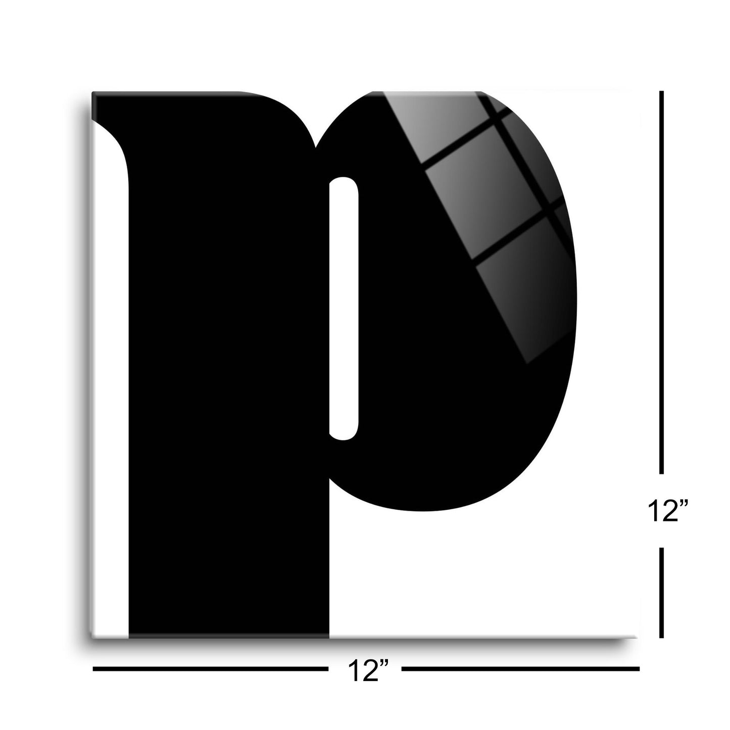 Fun Chunky Monogram P | Hi-Def Glass Art | Eaches | Min 1