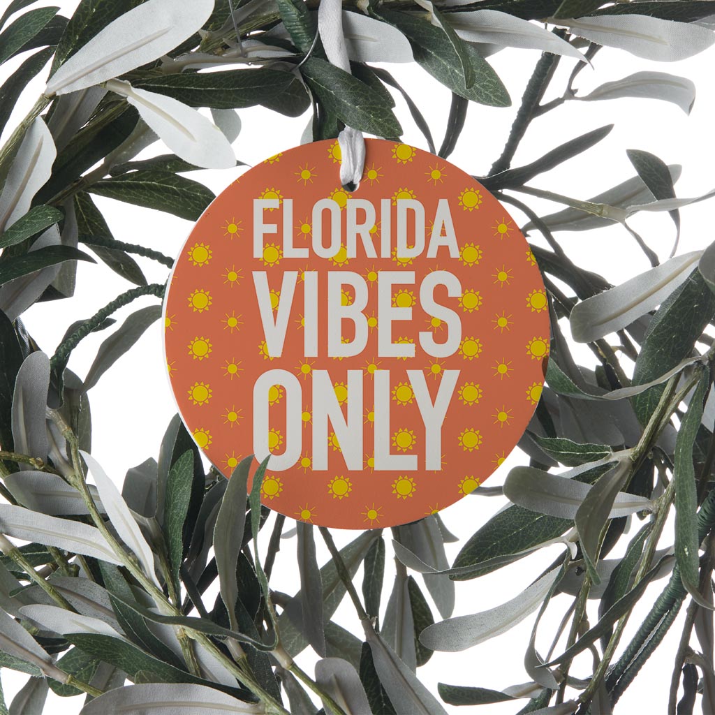 Florida Vibes Only | Wood Ornament | Eaches | Min 6