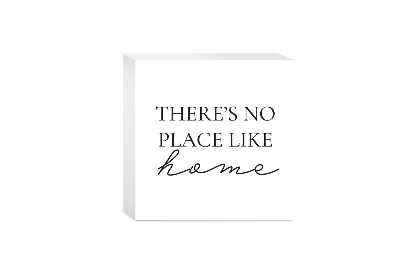 Minimalist B&W Kansas No Place Like Home | Wood Block | Eaches | Min 4