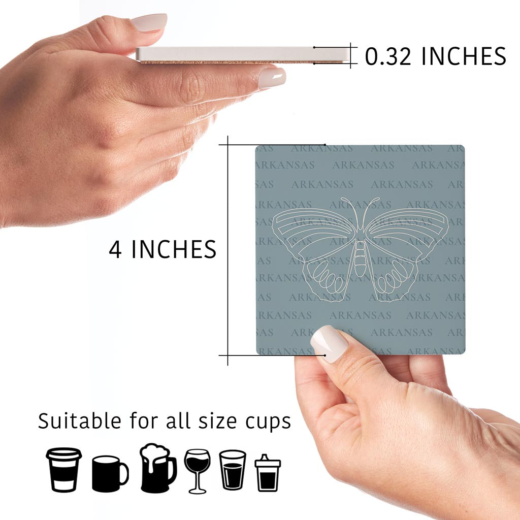 Modern Minimalist Arkansas Diana Fritillary Butterfly | Absorbent Coasters | Set of 4 | Min 2
