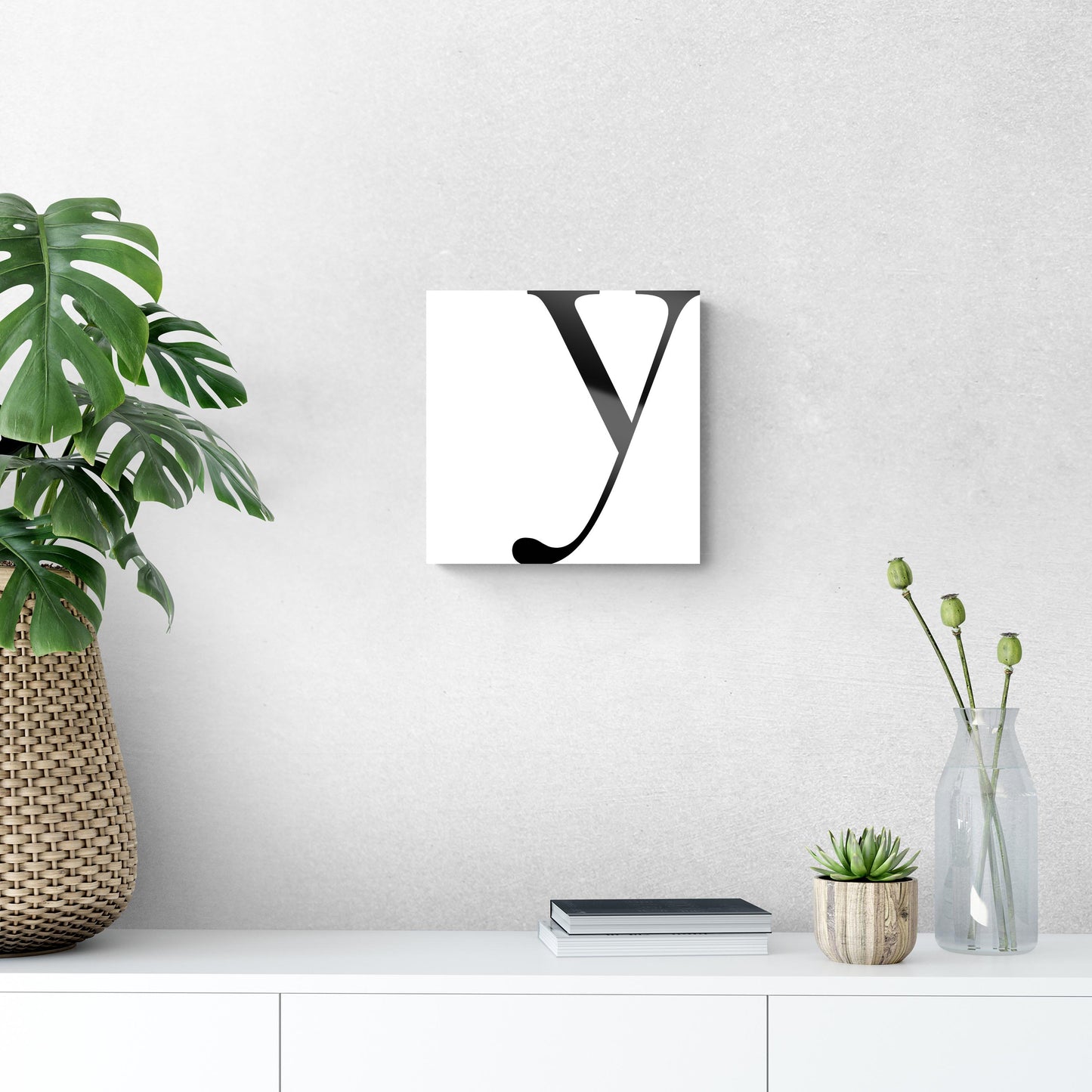Minimal Monogram Y | Hi-Def Glass Art | Eaches | Min 1