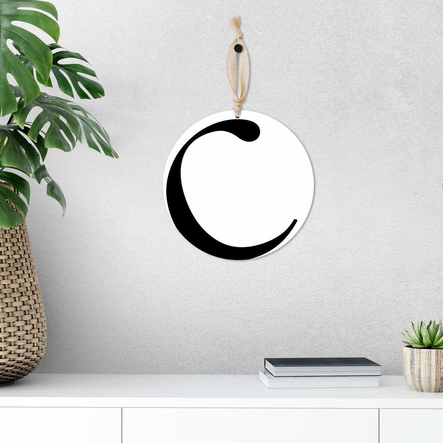Minimalist Monogram C | Wood Ornament | Eaches | Min 1