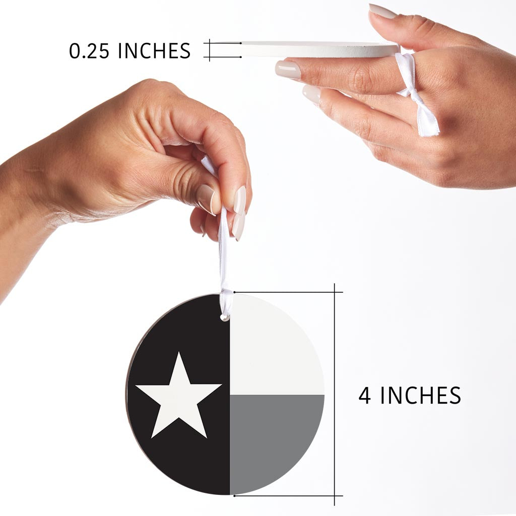 Minimalistic B&W Texas State Flag | Wood Ornament | Eaches | Min 6