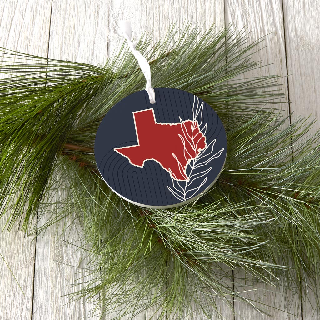 Modern Minimalist Texas Colors Shape Leaf | Wood Ornament | Eaches | Min 6