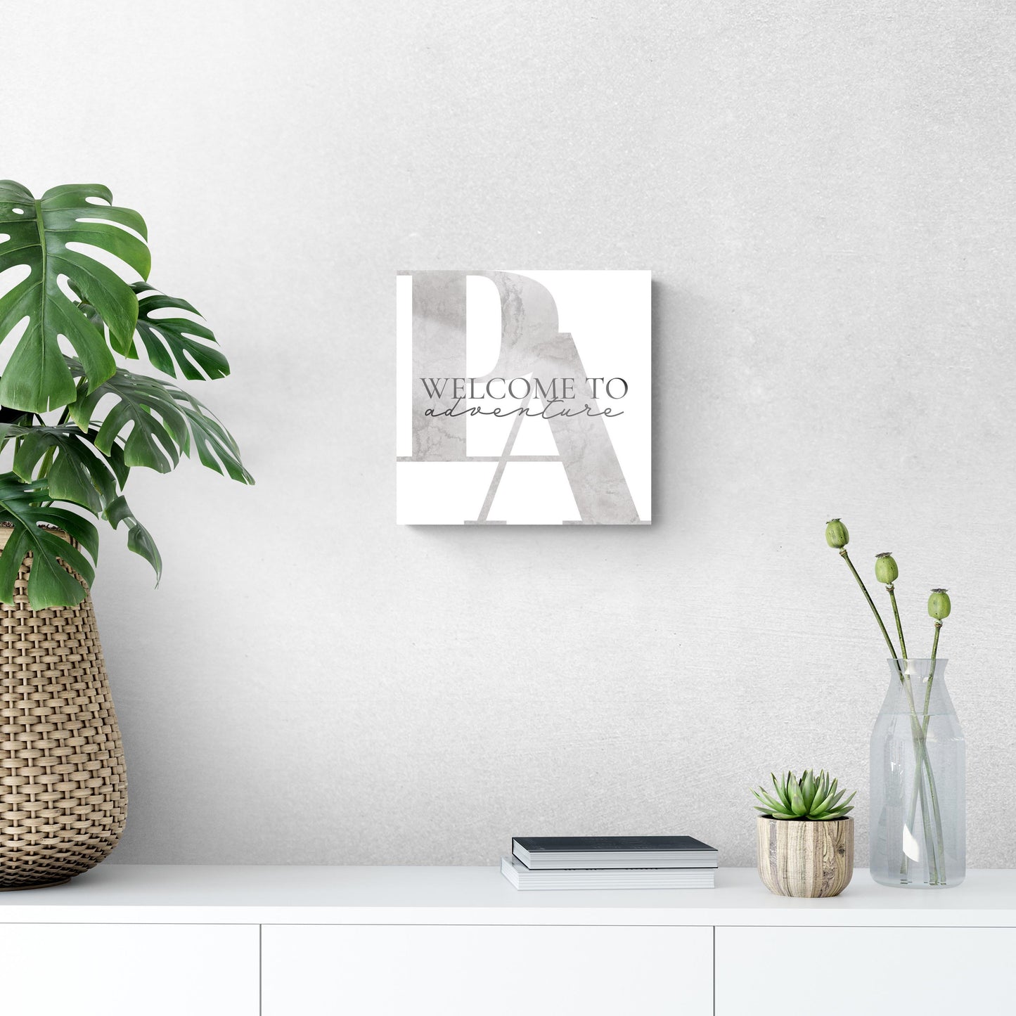 Minimalistic B&W Pennsylvania Adventure Quip | Hi-Def Glass Art | Eaches | Min 1