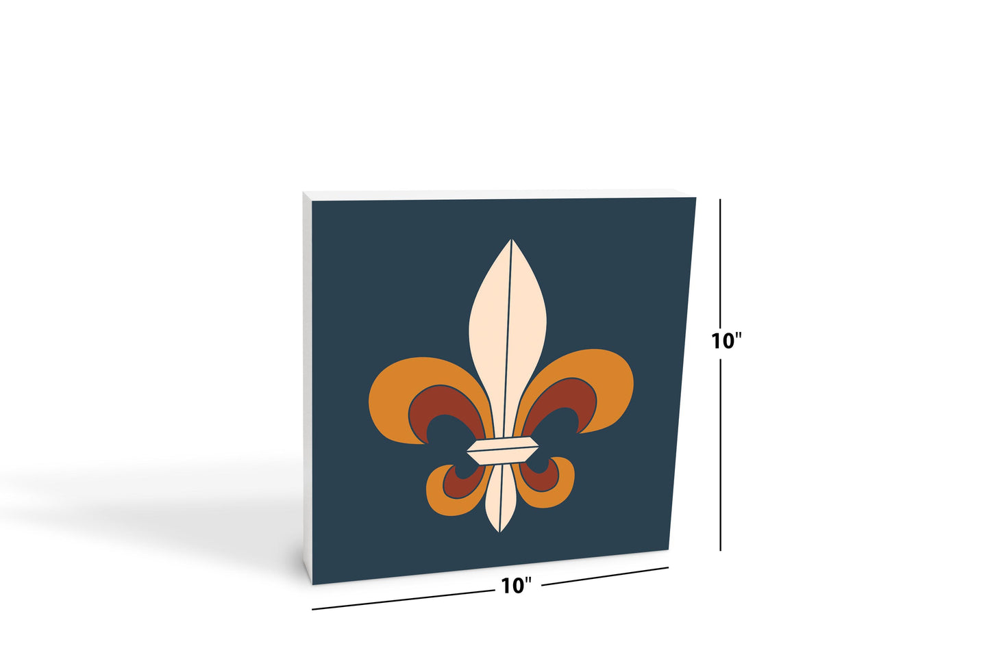 Modern Minimalist Louisiana Colorful Fleu De Lis | Wood Block | Eaches | Min 2