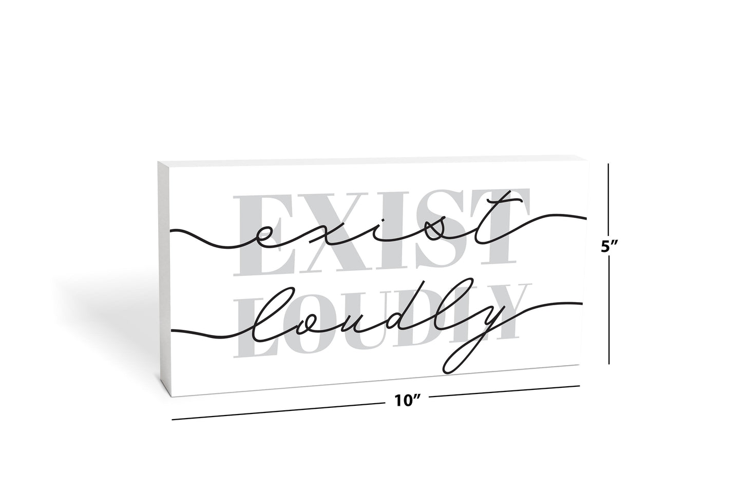 Modern Exist Loudly Texas | Wood Block | Eaches | Min 4