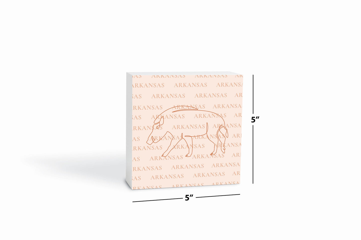 Modern Minimalist Arkansas Hog Line Drawing | Wood Block | Eaches | Min 4
