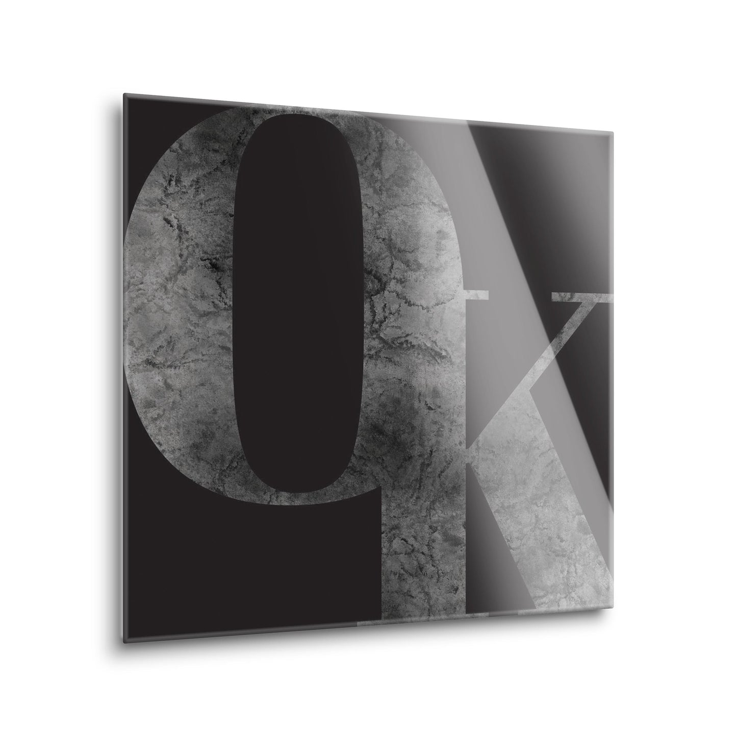 Modern Black Oklahoma Initials | Hi-Def Glass Art | Eaches | Min 2